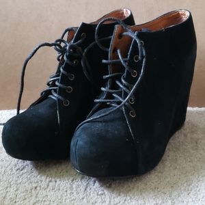 Jeffrey Campell 99 Havana black wedge 10